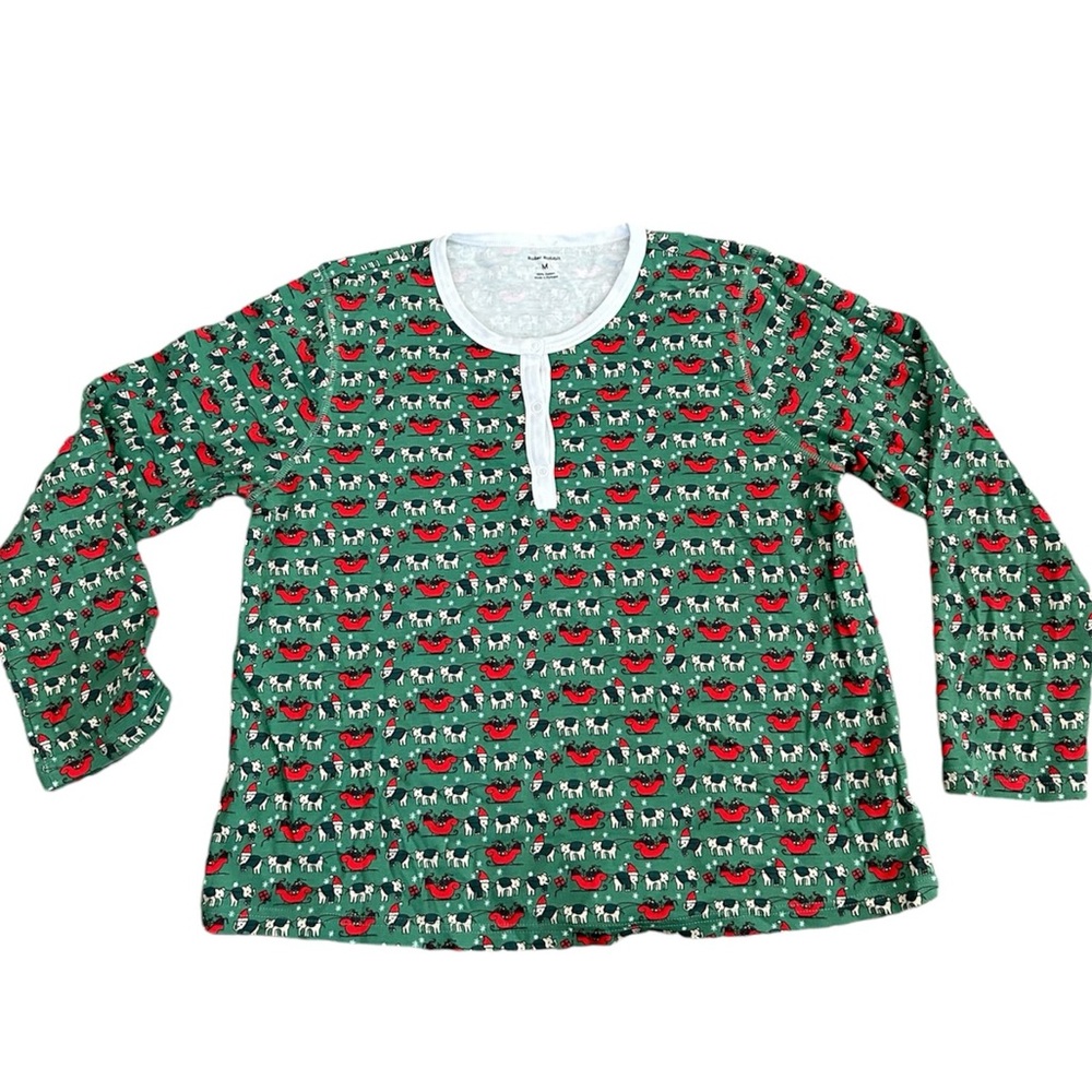 Roller Rabbit Women’s Holly Jolly Hathi Pajama Top Medium